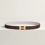 Mini Constance belt buckle & Reversible leather strap 24 mm